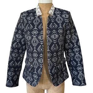 Helene London Contrast Notch Collar Blazer Sz Medium Nordstom EUC Preppy Casual